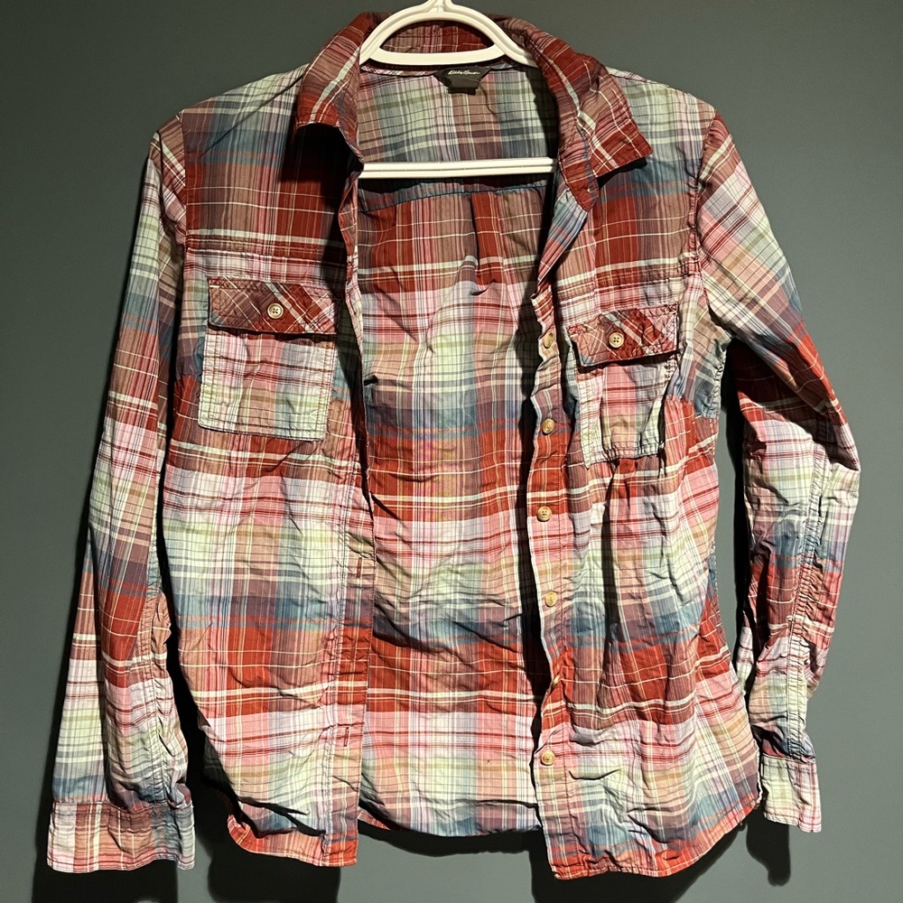 Eddie Bauer Plaid Button-Up Hiking Shirt